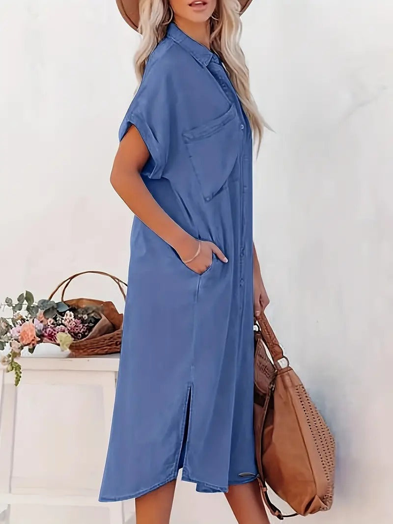 Ermelinda Stylish Shirt Dress for Women Romantic Soft Style
