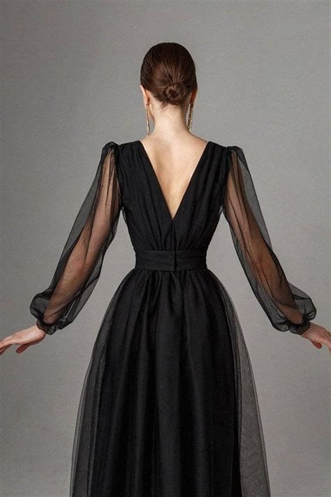 Graduation dress Short A-Line Prom Dresses V-Neck Long Puff Sleeve Tulle Formal Wedding Evening Party Dresses For Graduation - View 10 | FashionDia