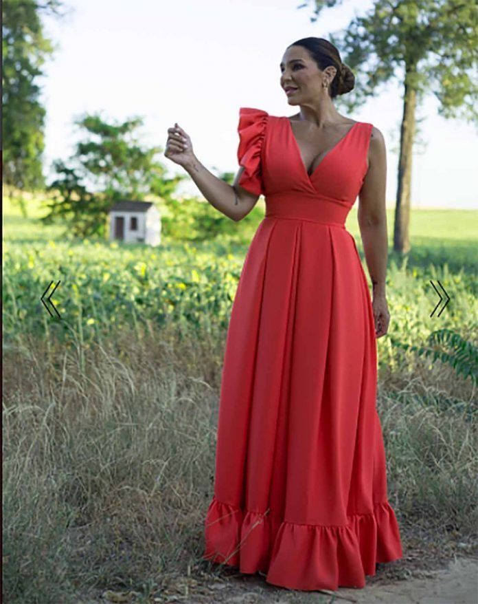 Chic A-Line V-Neck Prom Dress,Trendy Evening Dress - FashionDia