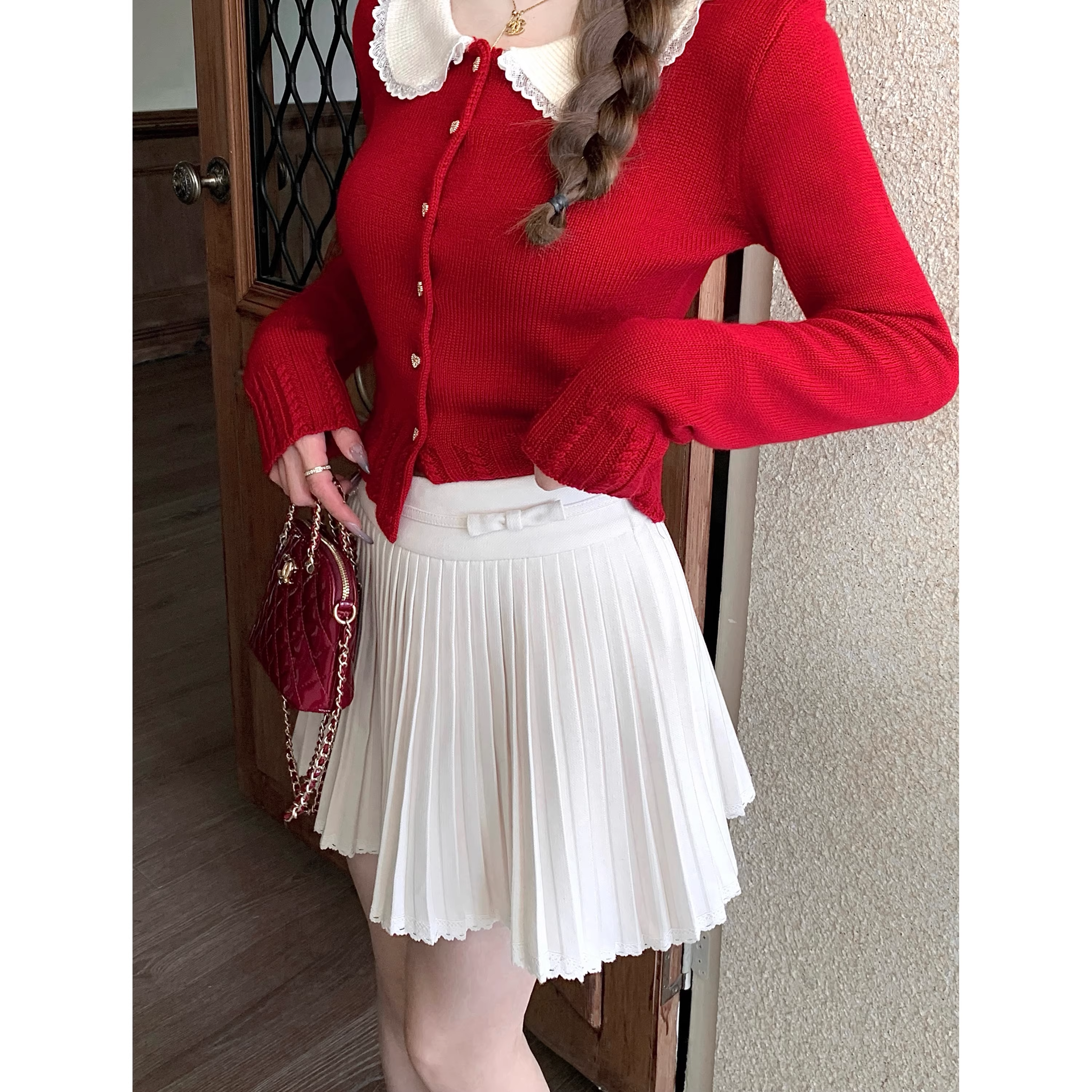Pleated A-Line mini skirt - FashionDia