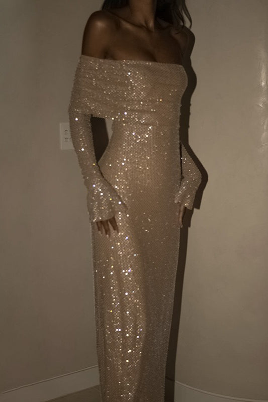 Bodycon Sequin Maxi Party Dress - View 8 | VelvetHem