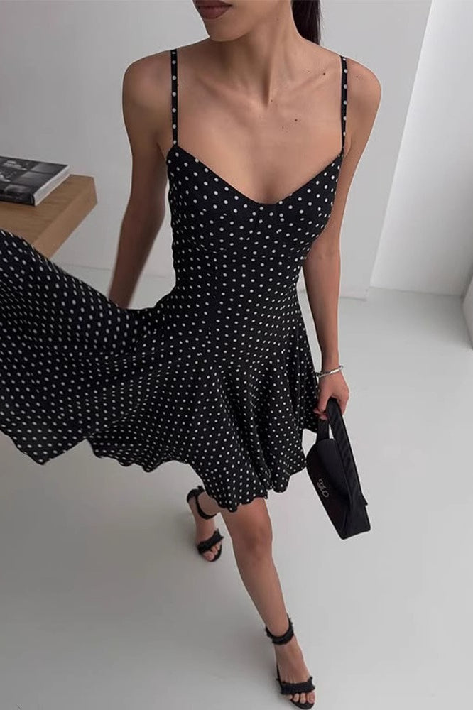 Relaxed Fl Polka Dots Dress for Modern Fashion Wear Boutique Fashion Style