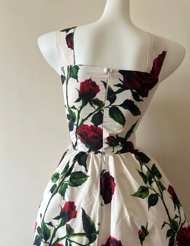 A-Line Floral Prom Dress 22nd Birthday Outfit Formal Event Dress - View 3 | FashionDia