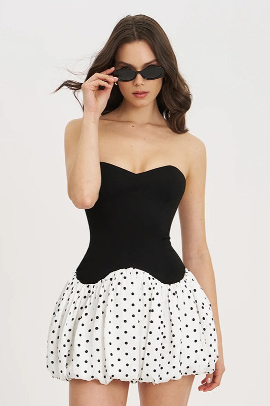 Fl Polka Dots Dress with Relaxed Fit and Streetwear Style