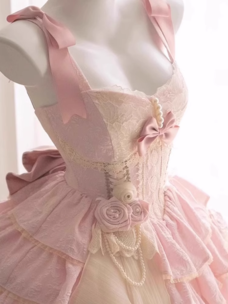 Cute Ball Gown Straps Sleeveless Short Pink Birthday Dresses Birthday Outfits - View 3 | FashionDia