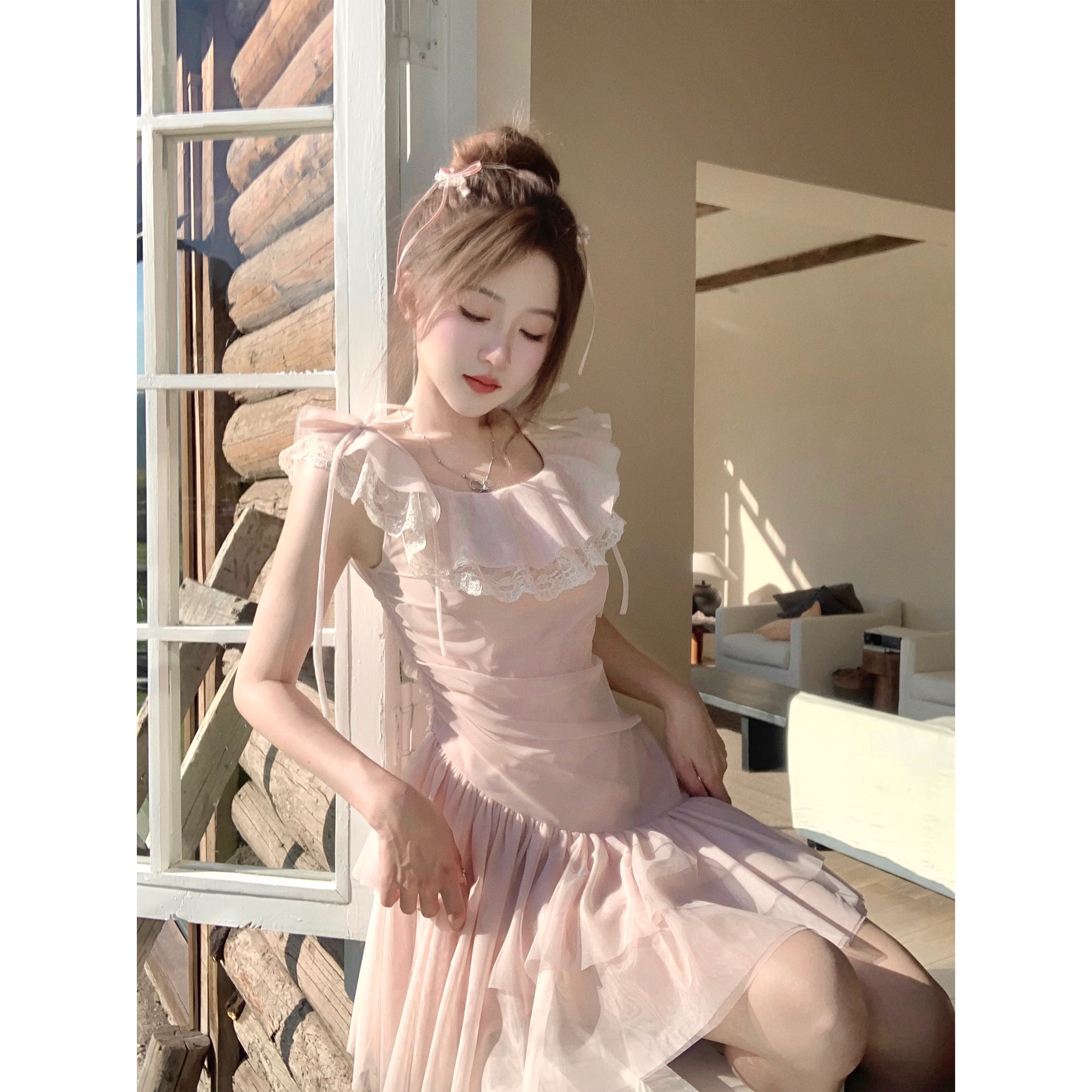 Pink fairy dress style tulle irregular princess dress A51 - VelvetHem