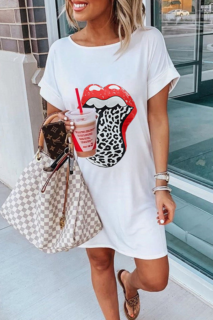 Big Lip T-Shirt Dress - Fashionpara