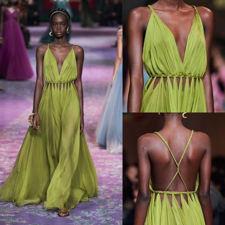 Unique Green V Neck Backless Evening Dress A Line Long Prom Dress Y8467 - VelvetHem