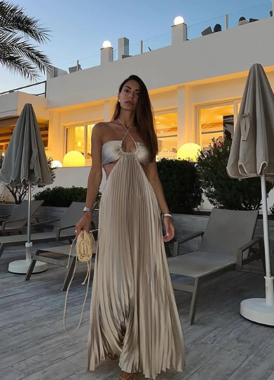Sexy A Line Spaghetti Straps Blue Backless Prom Dresses Long Party Dress