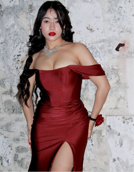 Classy Burgundy Off-the-Shoulder Evening & Prom Dress,Mermaid Party Dress - View 4 | FashionDia