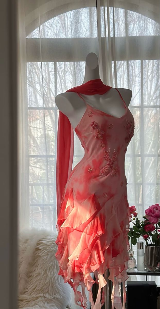 Sexy Spaghetti Straps Chiffon Ruffles Beaded Mini Homecoming Dress