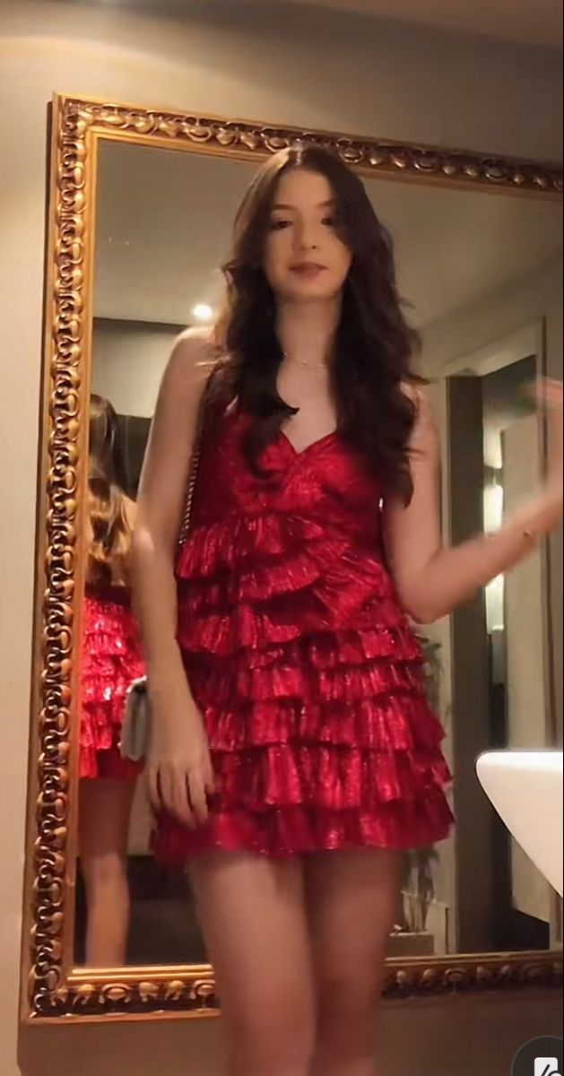 Sexy Red V-Neck Spaghetti Straps Layered A-Line Graduation Short Homecoming Party Dress - FashionDia
