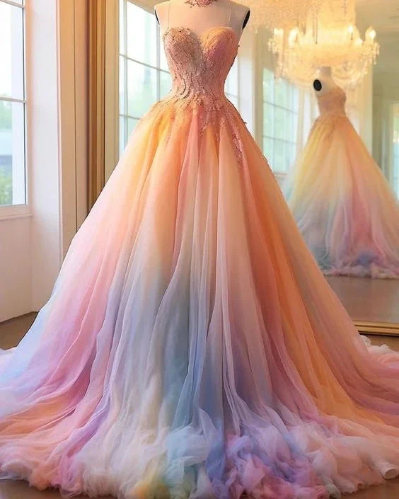 Romantic Dip Dye Colored Wedding Dress (ZD13672)