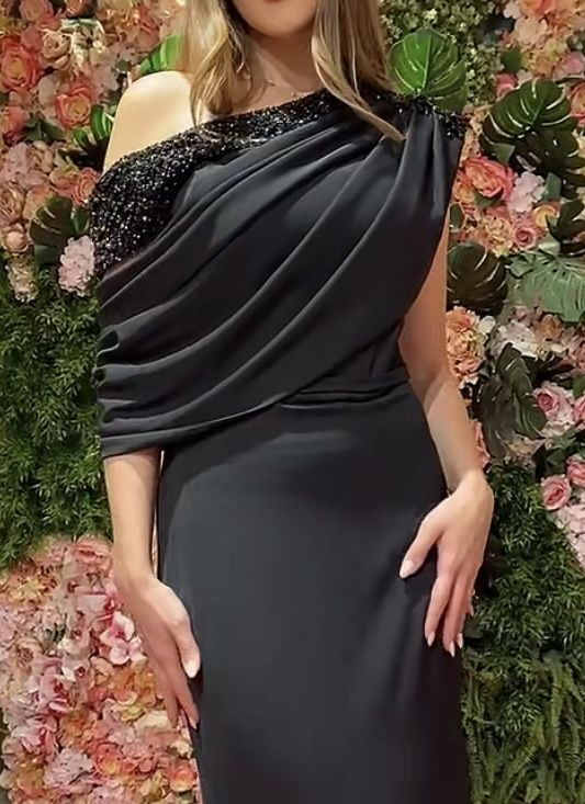 Chic Black Long Evening Dress Gala Dress Reception Dress Y6418 - VelvetHem