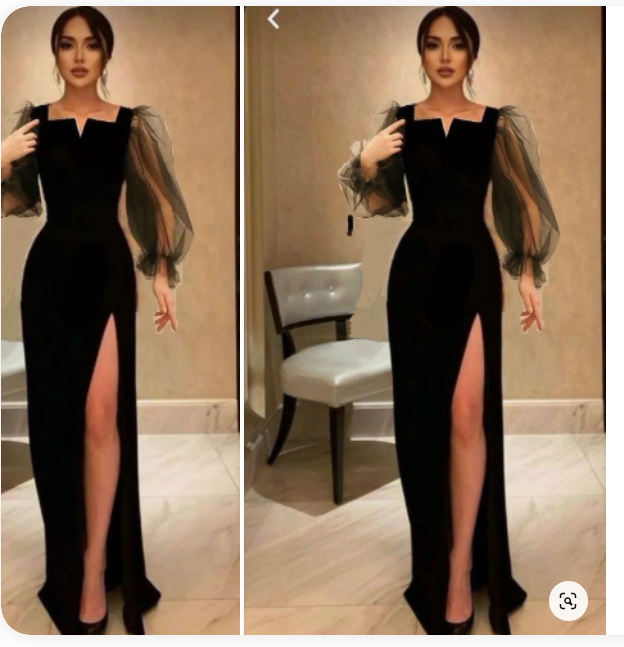Black simple prom dress mermaid elegant dress - FashionDia