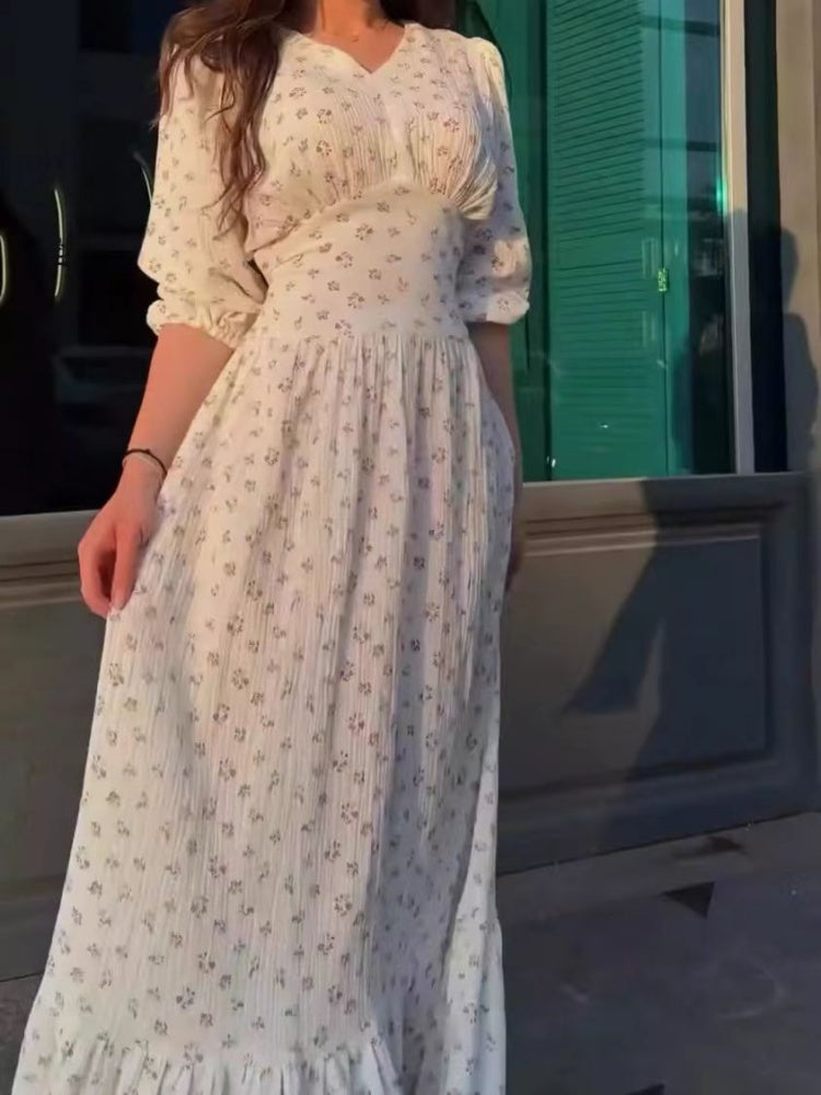 Vintage Inspired Tea Maxi Dress