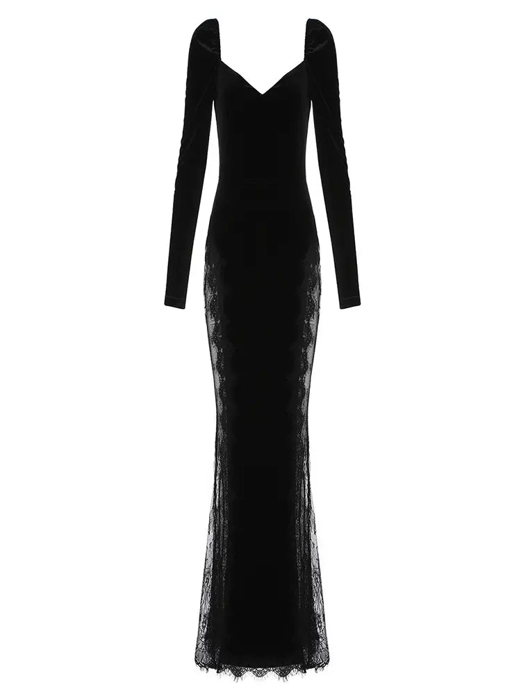 Elegant Lace Long Evening Dress