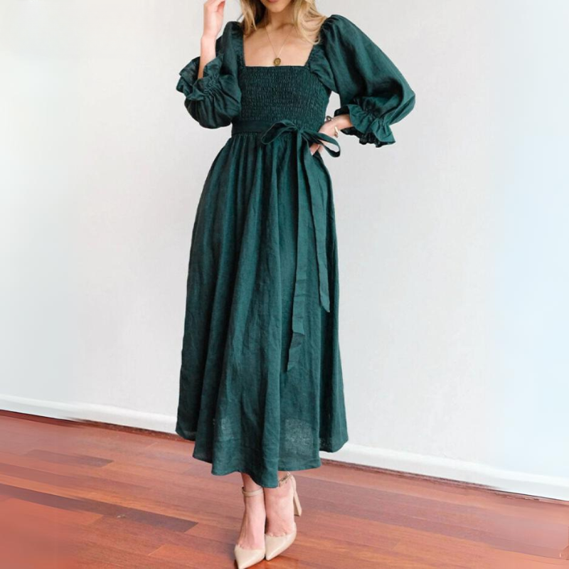Stella Exclusive French Dress with Ruffled Sleeves Boutique Collection