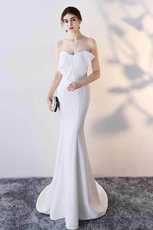 Bow Strapless Mermaid Dress with Relaxed Fit and Comfort Fit Design