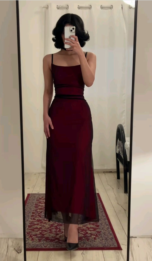 Vintage Sheath Black and Red Formal Party Dress fg6888