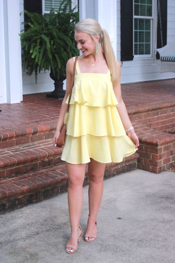 Yellow Short Homecoming Dress Party Dresses