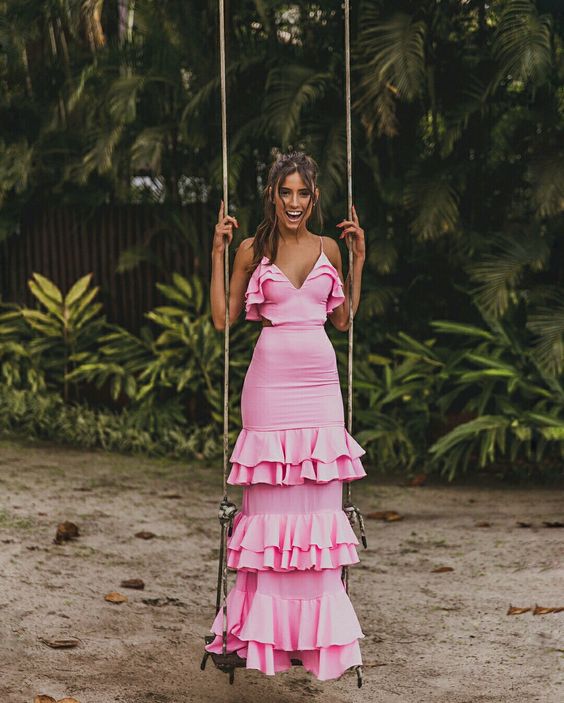 Pink long prom dress Evening Gown Party Dress - FashionDia