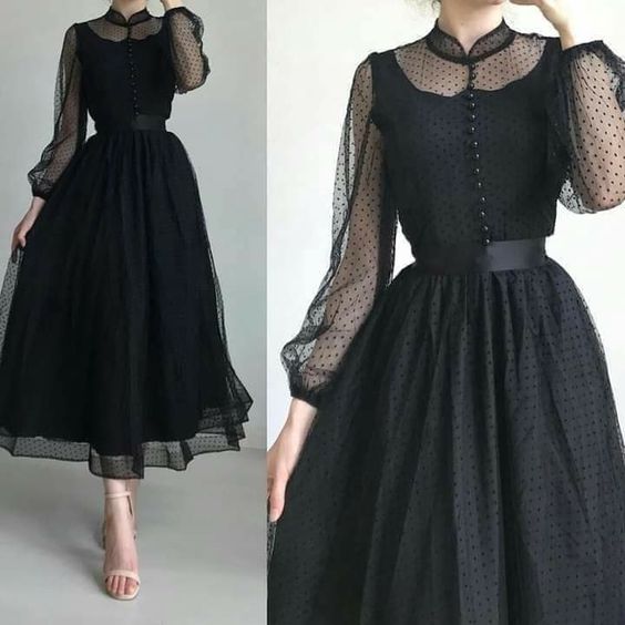 A-Line Elegant black prom dress Simple Elegant Dress