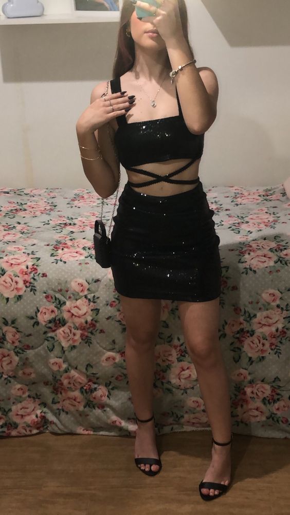 Black Short Prom Dress, Sequin Homecoming Dresses