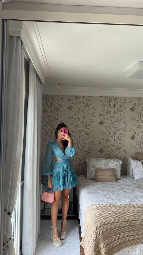 Blue Homecoming Dress, Short Prom Dress