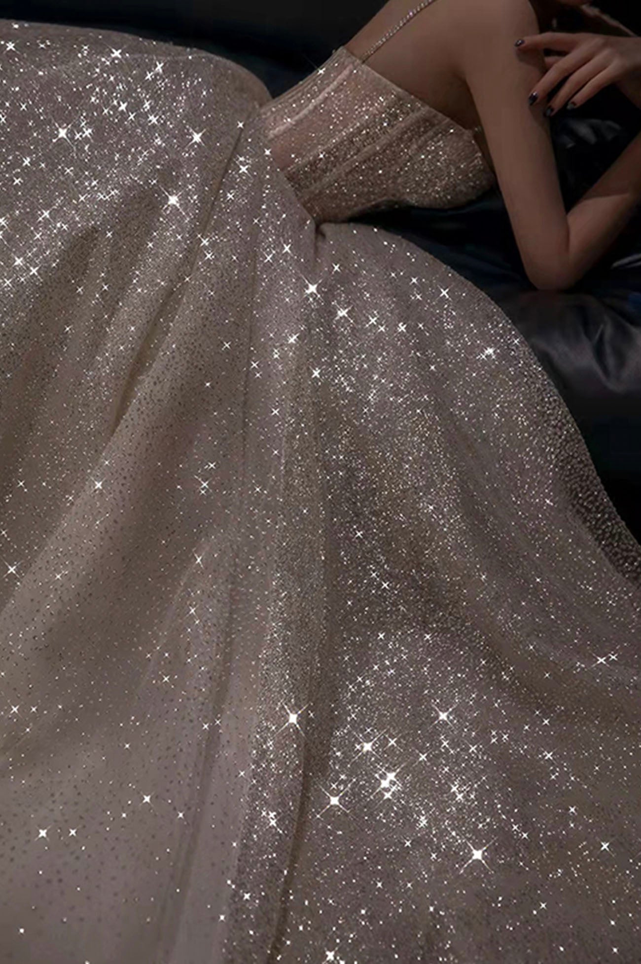 SPARKLING SEQUIN LONG PROM DRESS EVENING DRESS