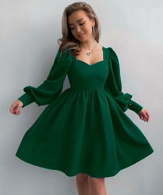 Green Short Party Dress Homecoming Dresses