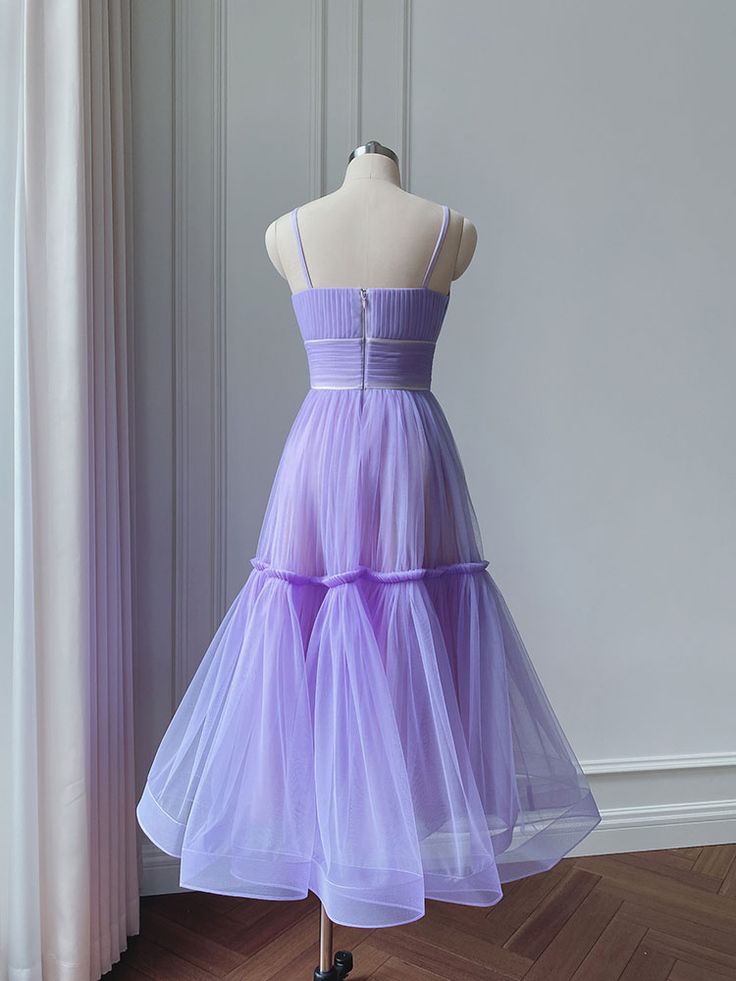 Simple Aline Tulle Green Short Prom Dress, Tulle Green Homecoming Dress - View 2 | FashionDia