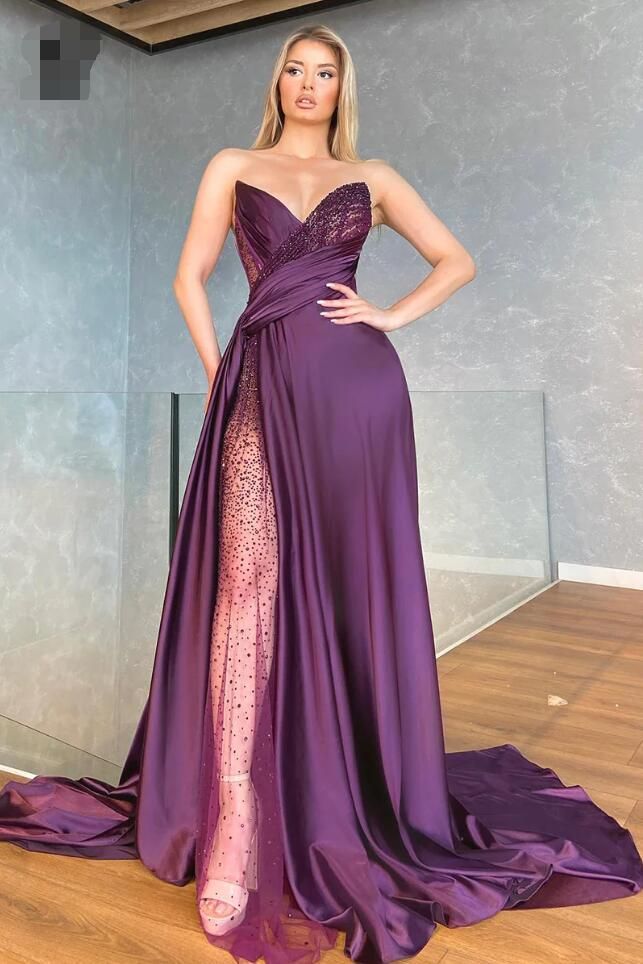 Sexy V-Neck Side Split Long Prom Dress