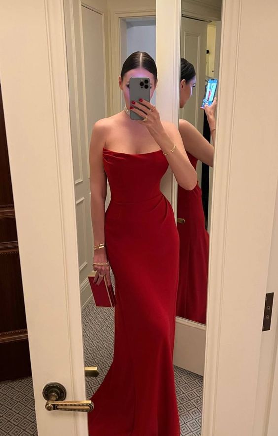Red Prom Dresses Long Party Dress