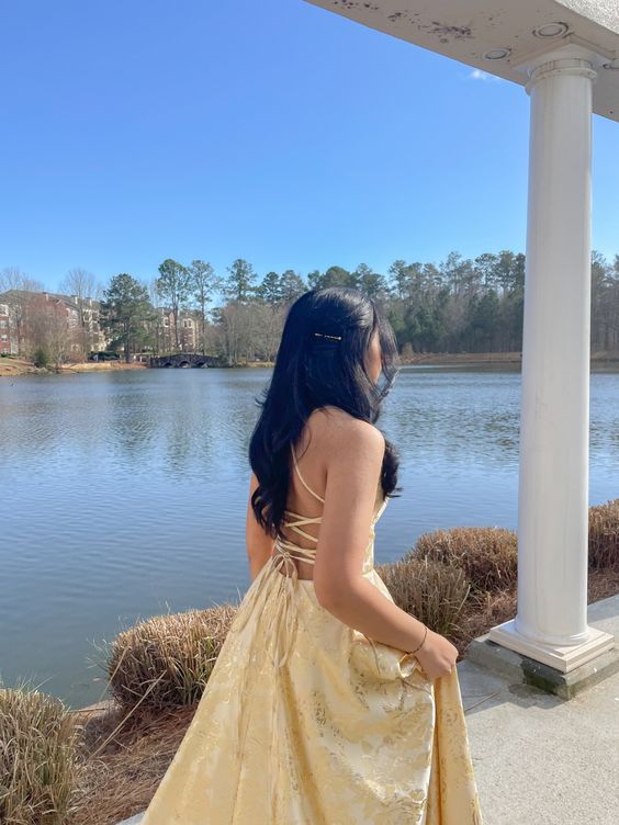 Beautiful Yellow Long Formal Gown, Party Prom Dresses