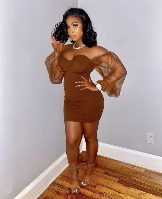 Brown Homecoming Dress Short Prom Dress,Short Party Dress