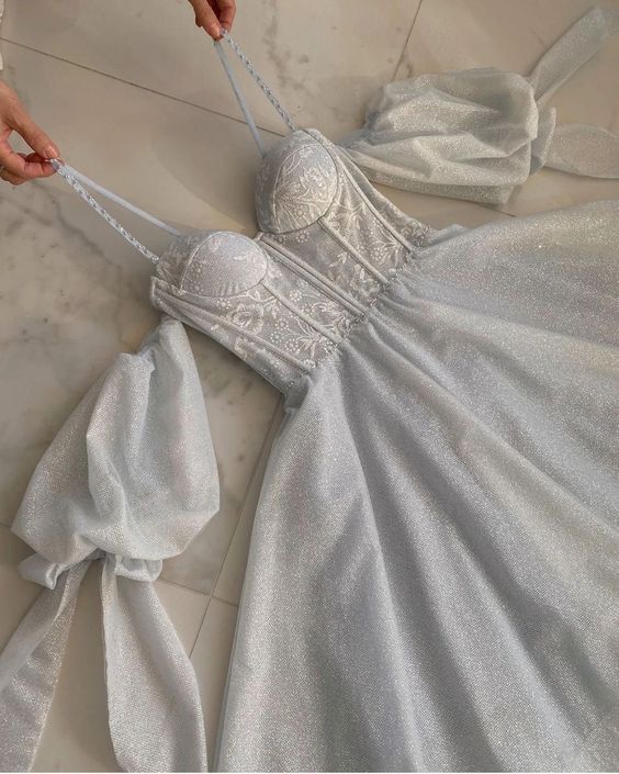 Shinny A line Floor Length Spaghetti Straps Prom Dresses,evening Dress,formal Dress