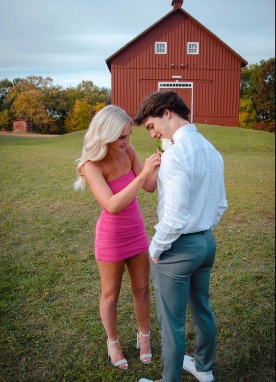 Hot Pink Cute Teen Homecoming Dress Straps Formal Dresses - FashionDia