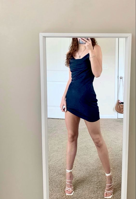 Navy homecoming dress mini dress formal Short Prom Dress