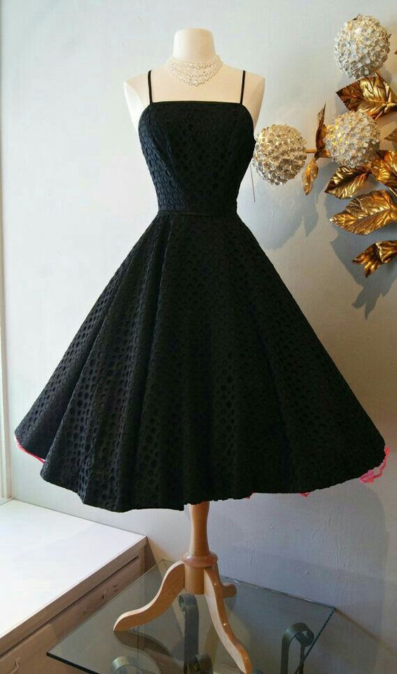 Black Vintage Cocktail Dresses Short Prom Dress - FashionDia
