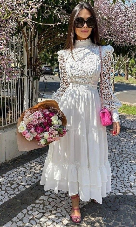 A-Line White Lace Occasion Dress Homecoming Dress