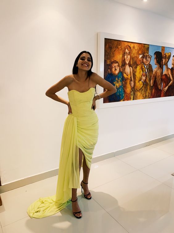Yellow prom dresses, evening dresses,party dresses, sexy formal dress