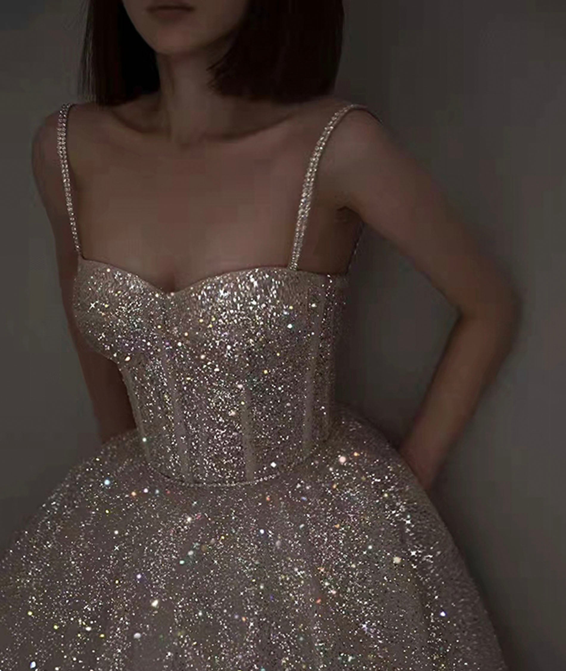 SPARKLING SEQUIN LONG PROM DRESS EVENING DRESS
