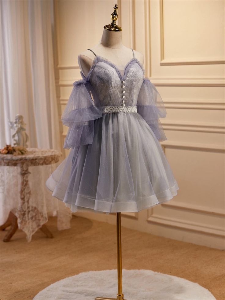 Vintage Elegant Short Formal Dress, Quinceañera Dress Homecoming Dresses V Neck Graduation Dress