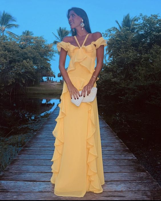 Yellow prom dresses, evening dresses,party dresses, sexy formal dress