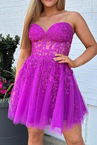 Sexy Lace Homecoming Dress, Short Prom Dress