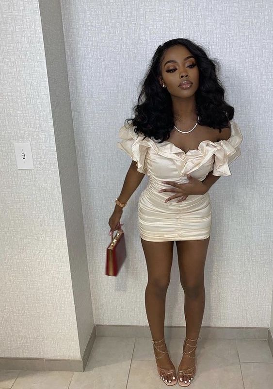 Short/Mini Off the Shoulder Black Girl Prom Dresses Homecoming Dresses