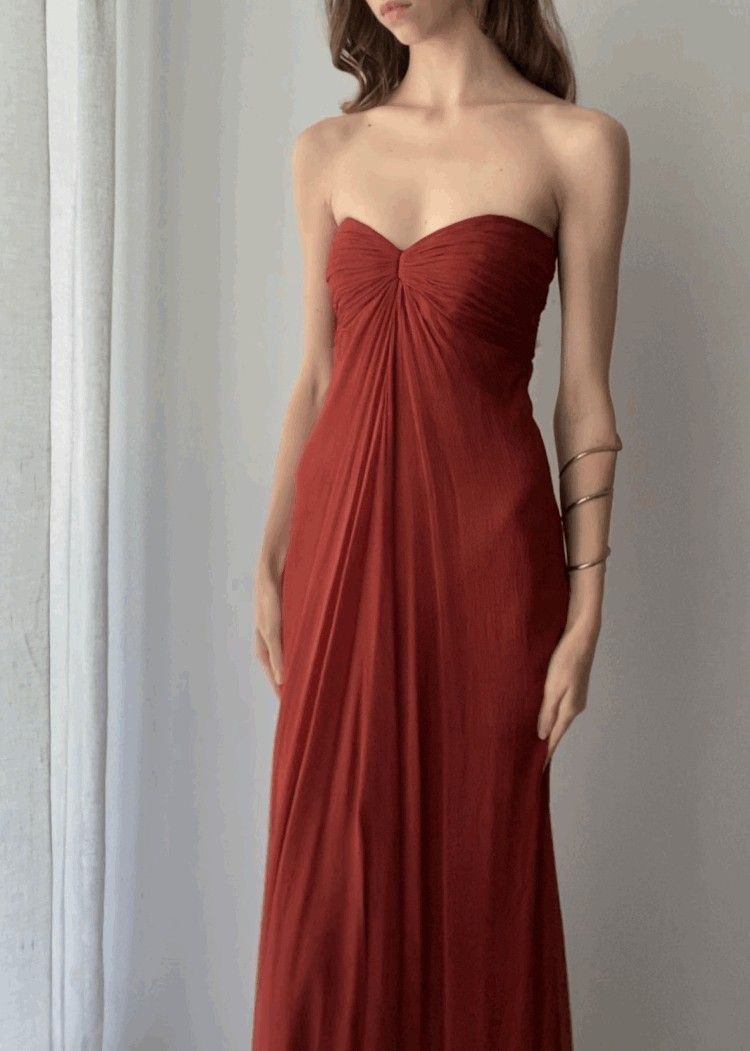 Rust red prom dresses, long evening dresses,party dresses, formal dress