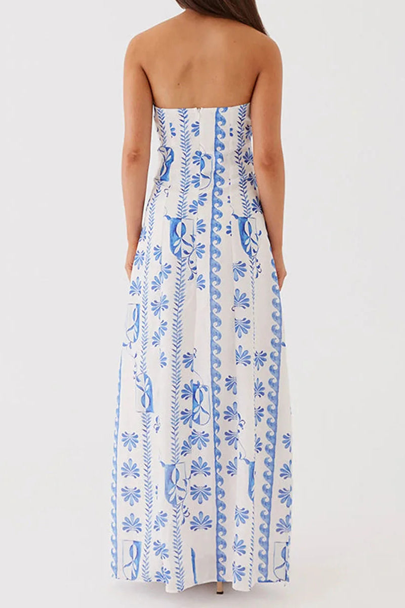Off-the-Shoulder A-Line Maxi Floral Dress - View 4 | FashionDia