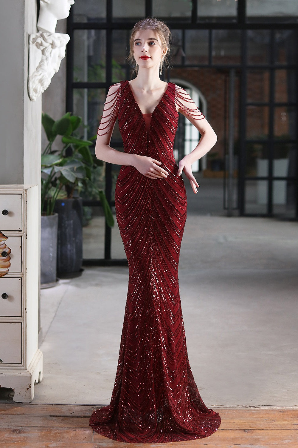 Elegant Sequin Mermaid Contemporary Dress for Boutique Fashion Look